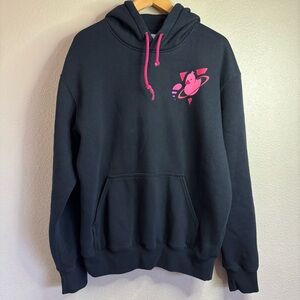 Five Hills Men's Quackity Neon Space Duck Long Sleeve Pullover Hoodie Size L